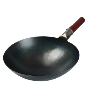 章丘铁锅手工锻打炒锅无涂层家用炒菜锅不粘锅家用大马勺燃气灶用