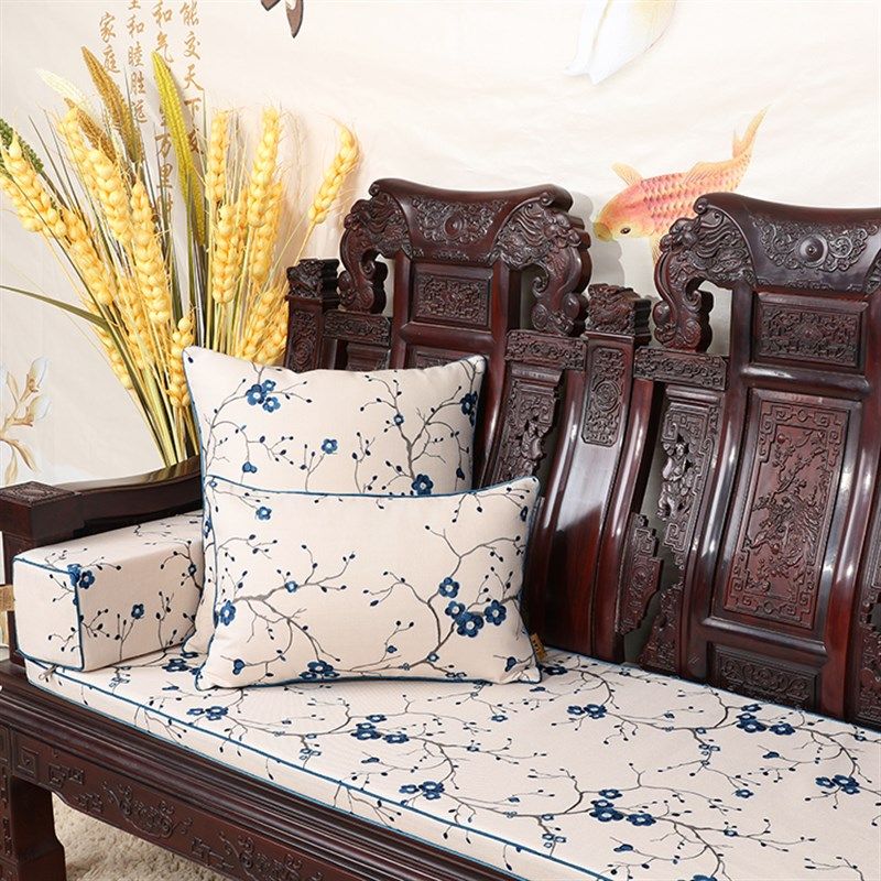 实木家具红木沙发四季通用中式古典圈椅太师椅沙发垫海绵棕垫定做