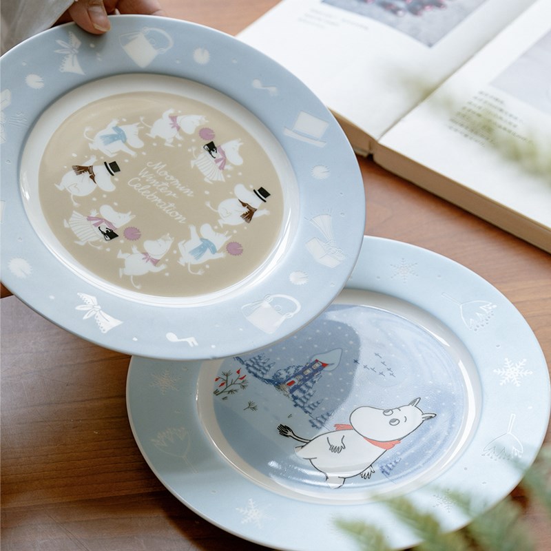 芬兰姆明moomin骨瓷餐具盘子平盘甜品盘碗饭碗可U爱家用餐具套装