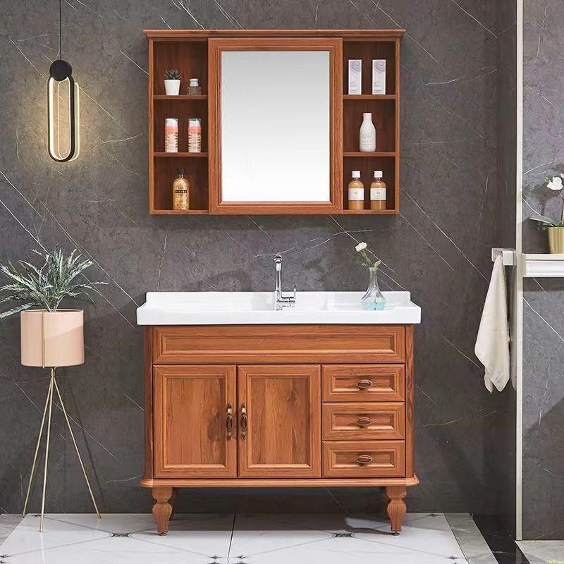 浴室柜组合陶瓷一体盆碳纤维防水落地式洗手洗脸盆卫生间洗漱台柜