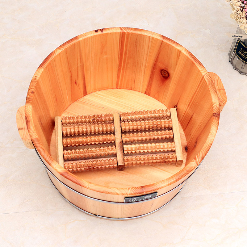 沐者21cm香杉木泡脚木桶带按摩珠足浴盆泡脚桶实木洗脚木盆 带盖,家庭/个人清洁工具,足浴盆/足浴桶,淘宝优惠券,粉丝福利购,淘宝优惠卷