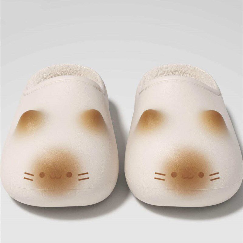 可爱猫咪棉拖鞋女款冬季室内家居包跟防水外穿棉鞋防滑厚底保暖