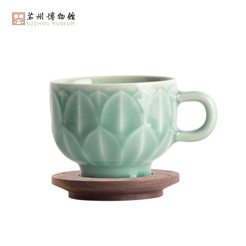 苏州博物馆 青瓷莲花杯秘色莲花碗创意陶瓷杯Q水杯茶杯 商务送礼,家居饰品,创意礼品,淘宝优惠券,粉丝福利购,淘宝优惠卷