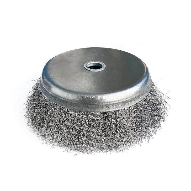 特大碗型钢丝轮200mm除锈轮地面去苔藓除草轮长柄打磨机用钢丝刷