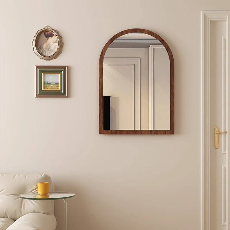 中古风化妆镜梳妆台m镜子法式复古装饰镜卧室家用可壁挂桌面穿衣