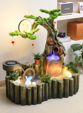 假山鱼池喷泉流水摆件循环水生财C客厅庭院花园阳台户外布置造景
