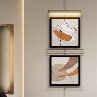 法式中古风装饰画现代金属装置挂画优质LED光源轻奢简约复古壁灯