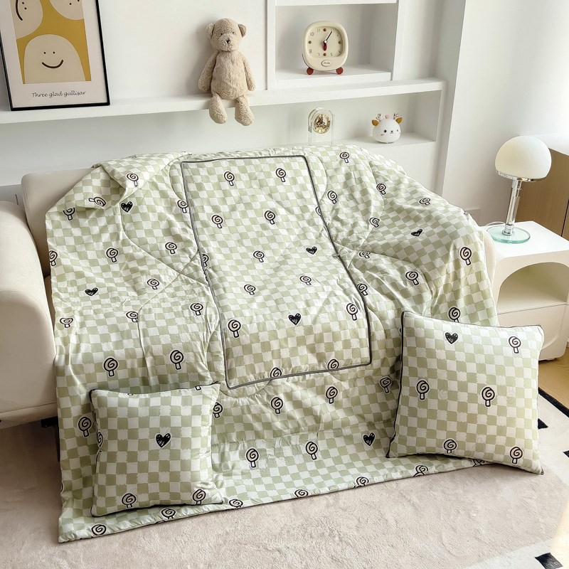 抱枕被子两用小清新二合一办公室午睡毯子车载车S用护腰靠垫子四