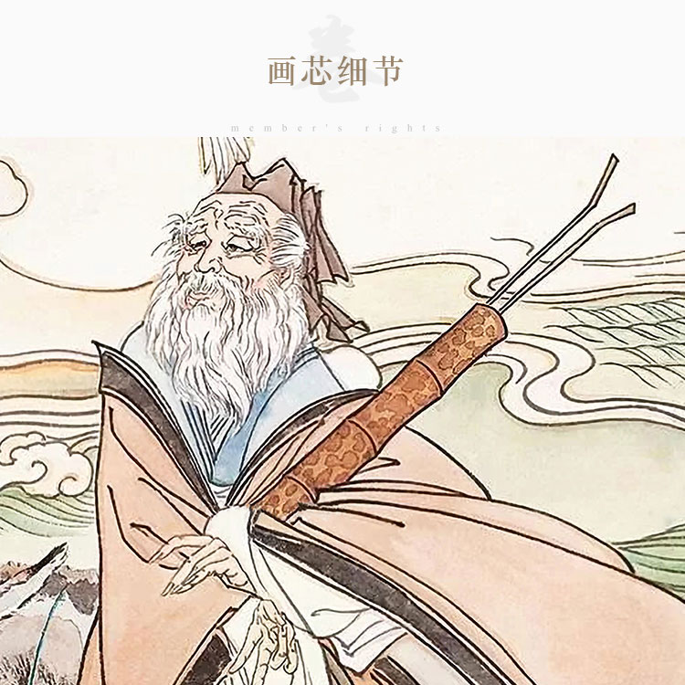 张果老画像 倒骑驴凡事回头看人物装饰画 丝绸画卷轴挂画定制订做