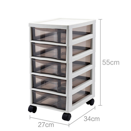 文件架A4塑料多层带o抽屉可移动推车办公美甲收纳柜B4透明分类架