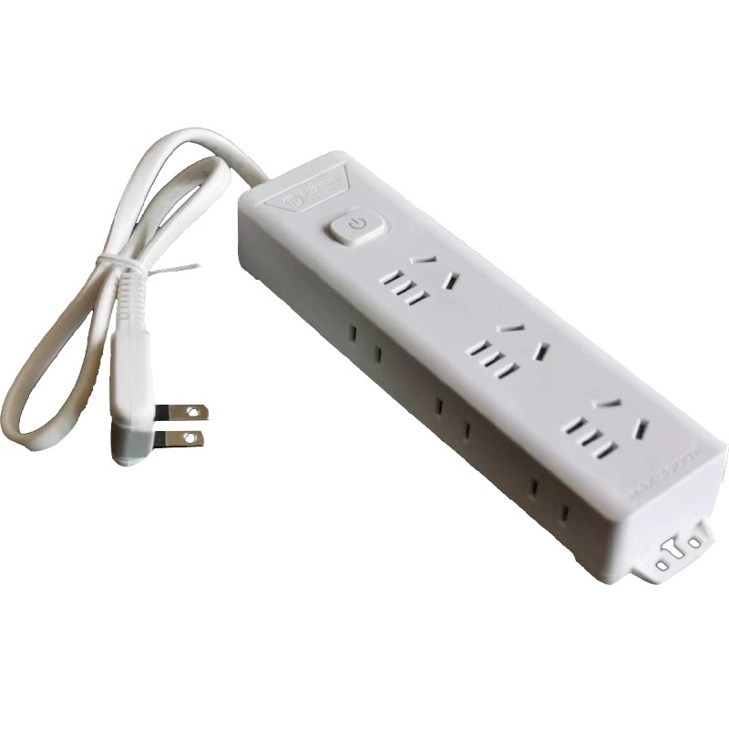 超薄插排二2脚三孔n扁线旋转小2插头扁线平短延长接线板夹缝隙插