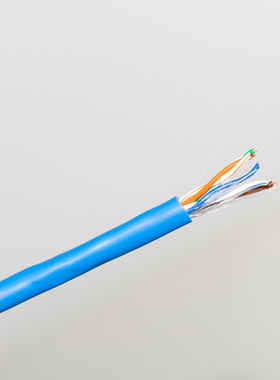 正泰蓝色足米网线超五类电脑宽带路由器网络家用高速网络线100米