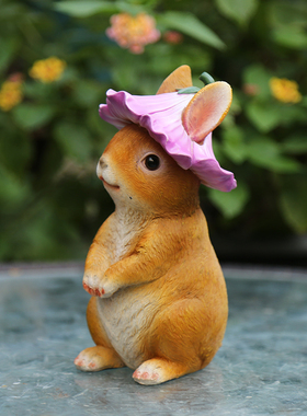 花园庭院户外卡通树脂卡通兔子摆件创意仿真园林桌面装饰景观雕塑