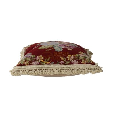 民族编织抱枕绣花靠垫十字绣绒绣抱枕文艺复H兴时期needlepoint