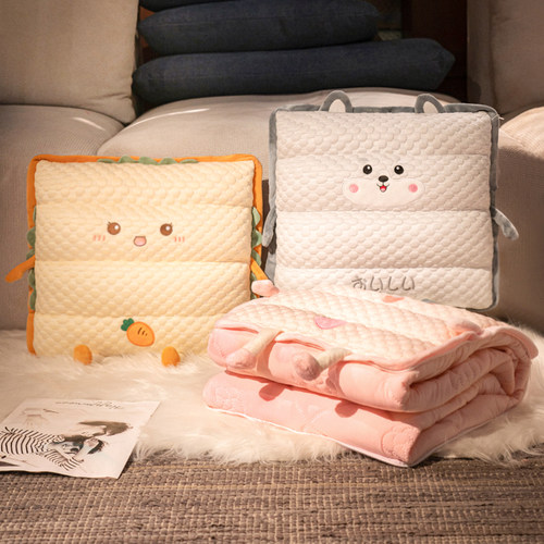 冰丝抱枕被子两用毯子二合一办公室午睡折叠空调被枕头汽车内靠枕