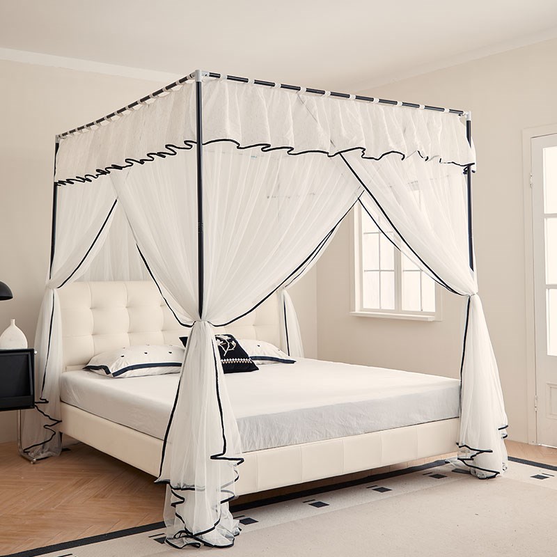 2025b新款落地蚊帐家用卧室高级公主风床幔加厚1米8大床幔宫廷