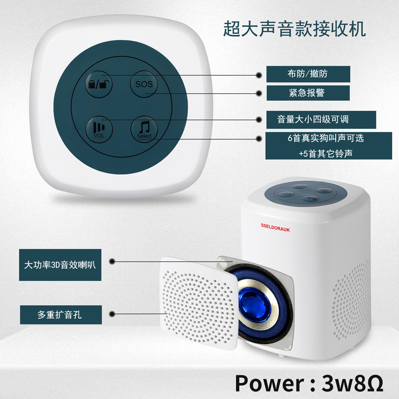 无线红外人体移动感应警报器防贼防盗真实狼狗叫声V吓小偷店铺迎