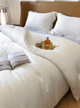 A类白色60支提花大豆蛋白纤维冬D被透气被子单双人春秋被芯夏凉被