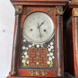 民俗老物件北极星马头钟座钟老钟表机械钟表复古怀旧装修装饰摆件