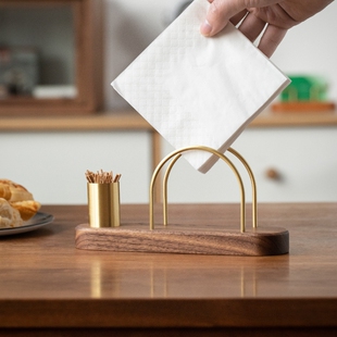 实木餐巾纸架托复古桌面纸巾盒商用定制Flogo西餐厅酒店餐桌纸巾