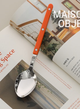 【韩国原单】Cher餐勺食品级304不锈钢PC环保手柄ins风法式西餐具