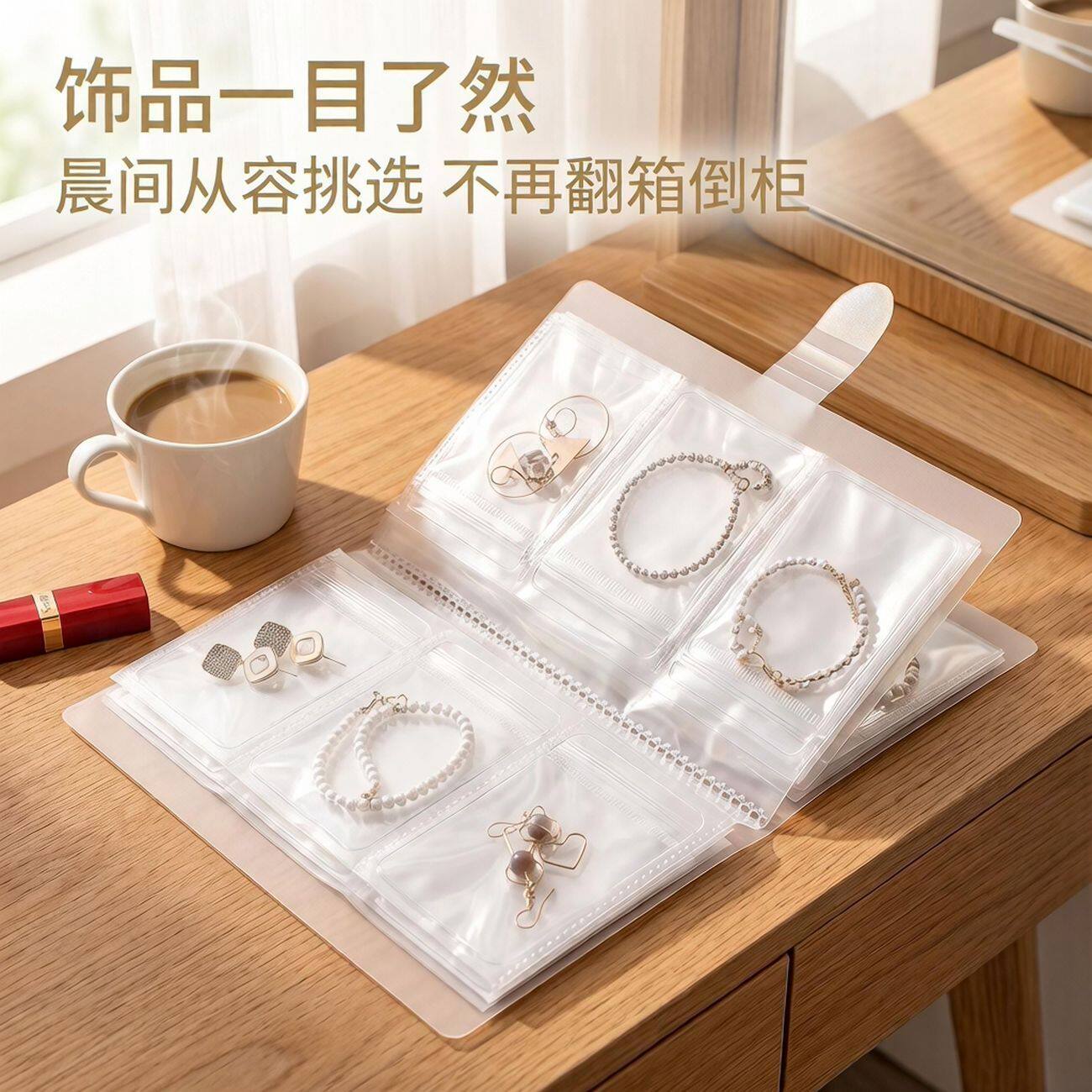 首饰收纳册防氧化收纳袋手饰收纳本便携发夹收纳防尘收纳展示册子