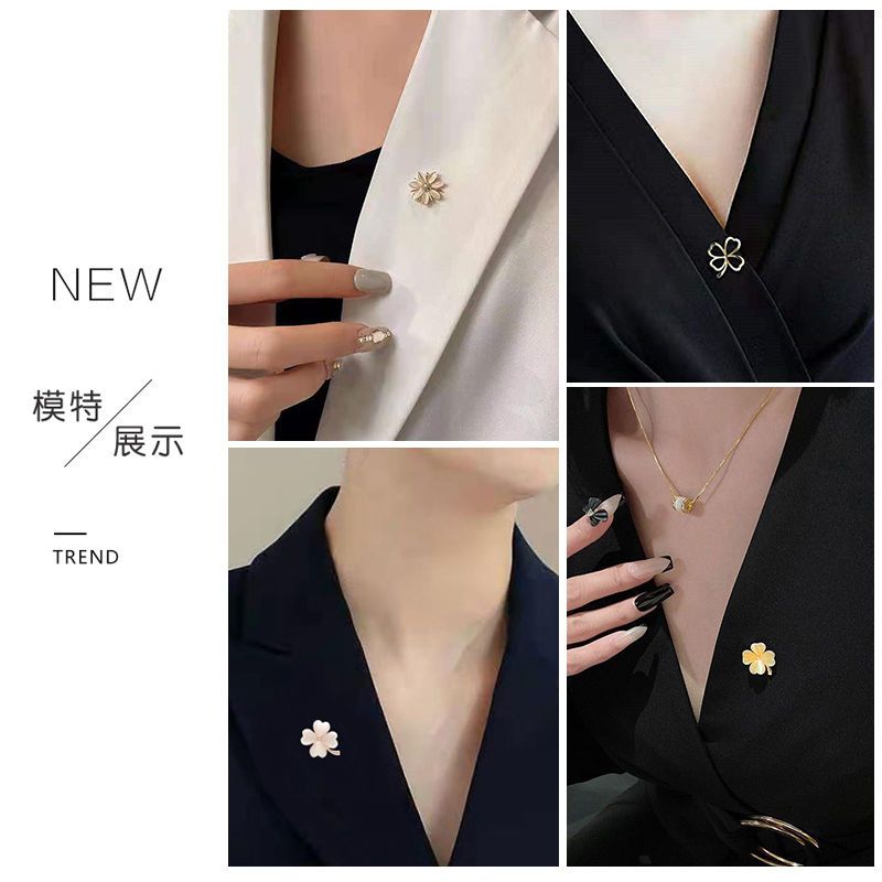 女ins防走光神器卡扣胸针简约气质免缝扣子衣服胸口固定饰品别针