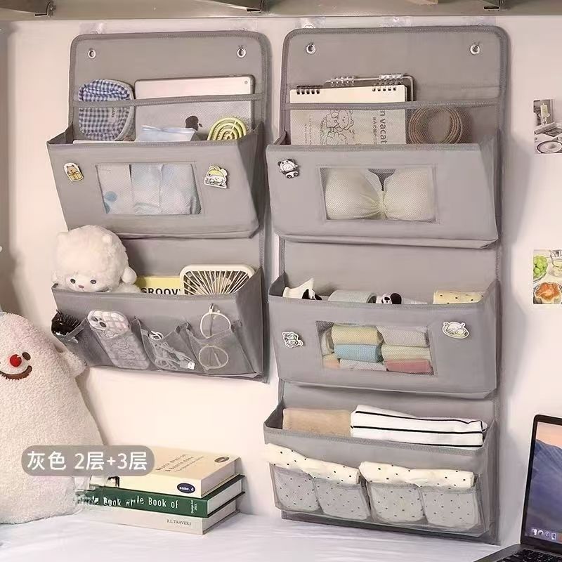 学生寝室上铺下铺墙上悬挂收纳神器员工床头床上多功能收纳挂袋