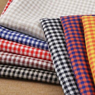 袍外套西服工艺饰品面料 裙裤 31818 衬衫 亚麻色织布小方格服装