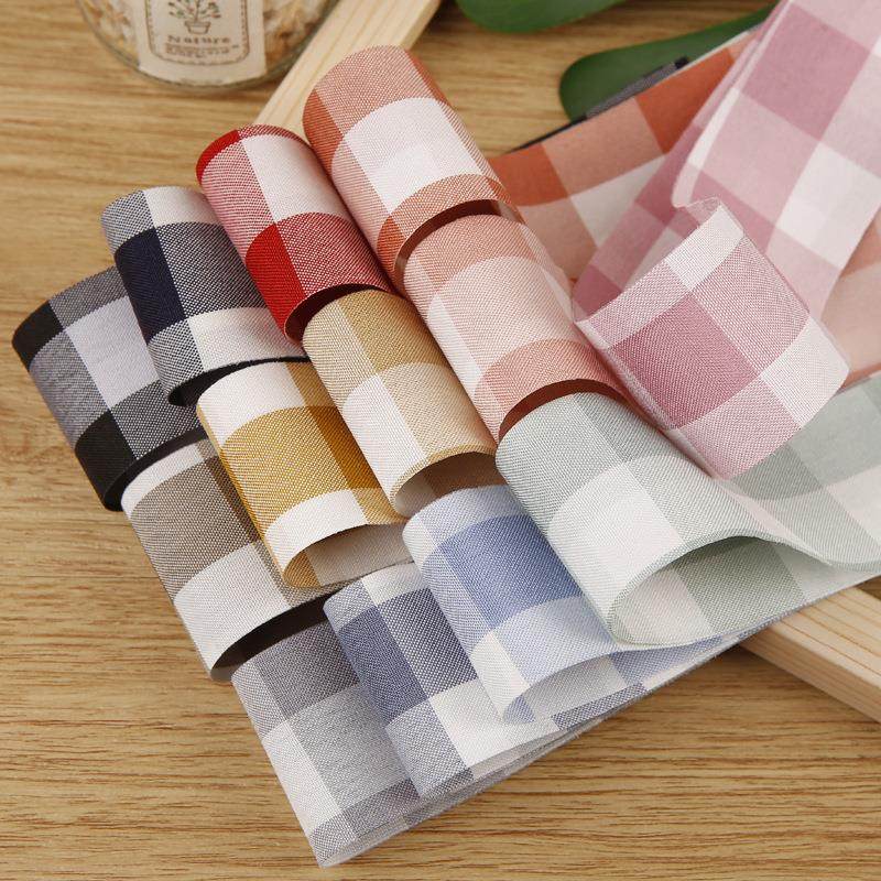 双色大格子织带 发饰diy材料服装礼盒花束鞋花包装丝带