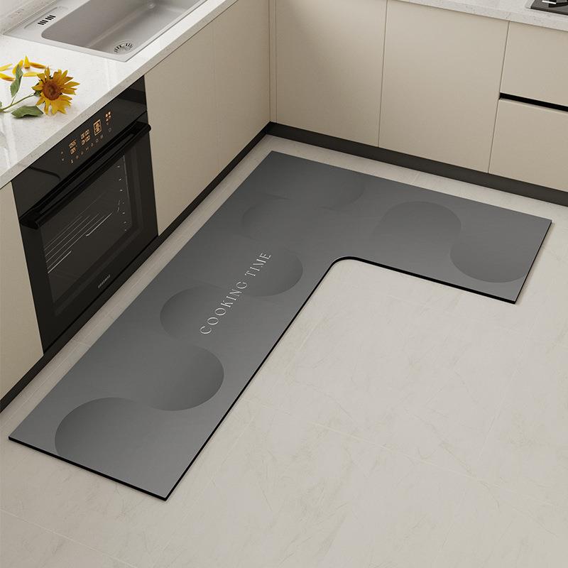 2024新款高级感厨房地垫L型转角地毯吸水吸油家用防滑脚垫