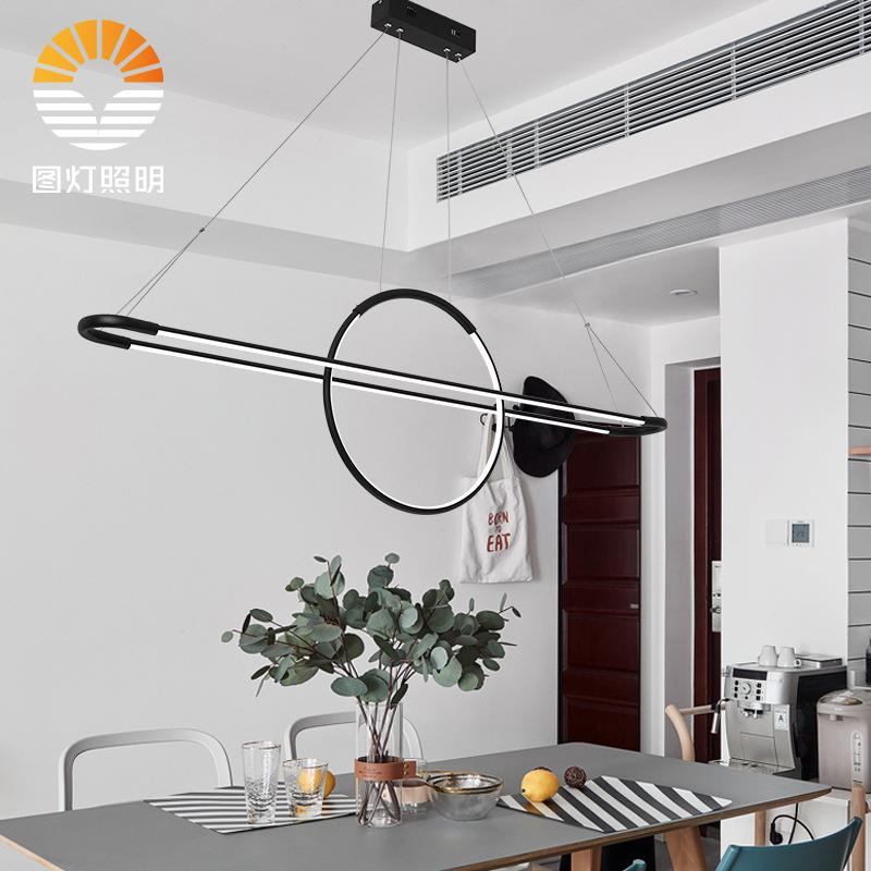 餐厅吊灯后现代简约长条餐桌灯具北欧创意个性办公前台吧台吊灯