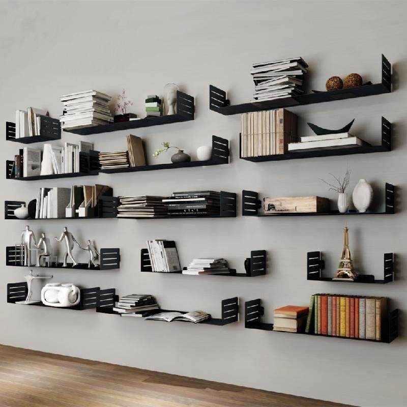 北欧铁艺墙上创意书架一字搁板客厅卧室洞洞板置物架装饰墙壁挂架