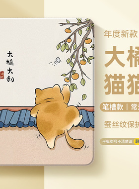 适用ipad11保护壳苹果ipadmini5保护套ipadair7平板壳ipadpro13英寸air6第10代mini6带笔槽8可爱女7迷你4橘猫