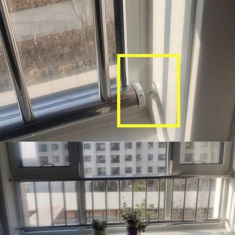 窗台阳台门护栏围栏M10顶螺栓隔离门栅栏调节螺丝免打孔固定配件