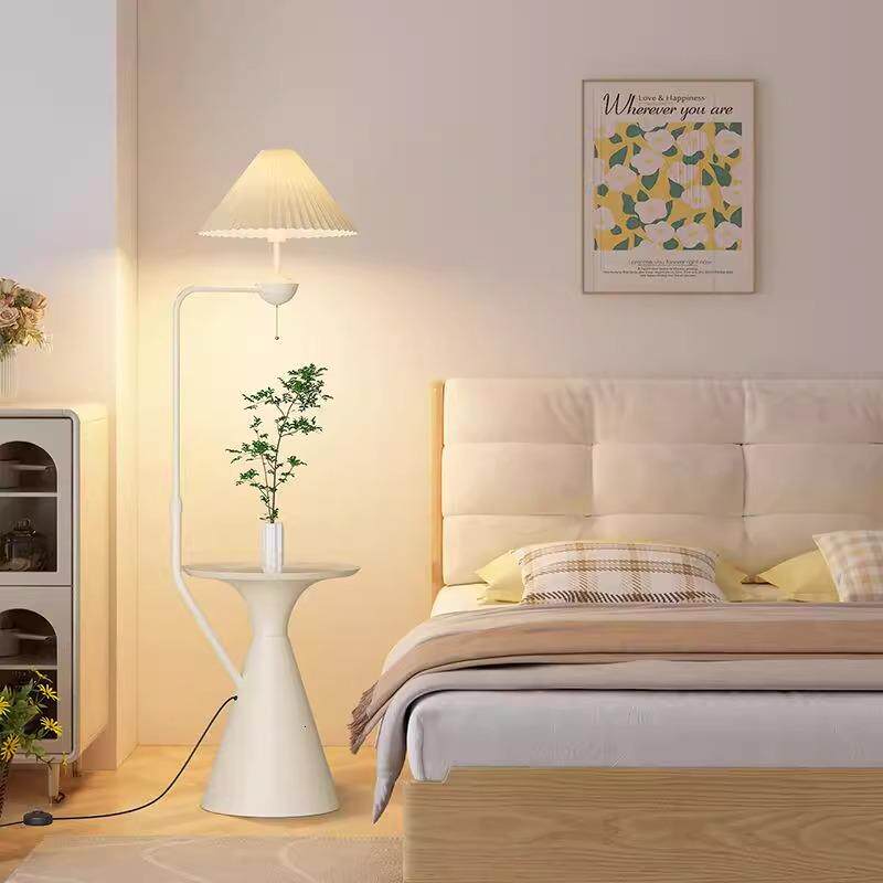 法式奶油风落地灯客厅卧室沙发旁边几高级颜值设计感网红床头台灯