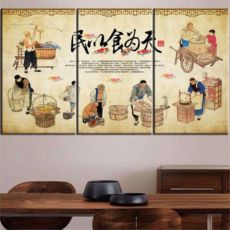 饭店墙面装饰农家乐火锅店挂画壁画餐厅墙壁复古餐馆酒店创意墙画