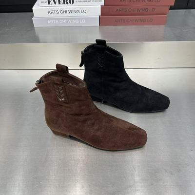 短靴女2025新款秋冬季单靴粗跟高跟鞋法式瘦瘦靴百搭马丁靴子女款