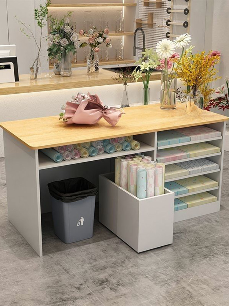 花店花艺师操作台包插花纸收纳