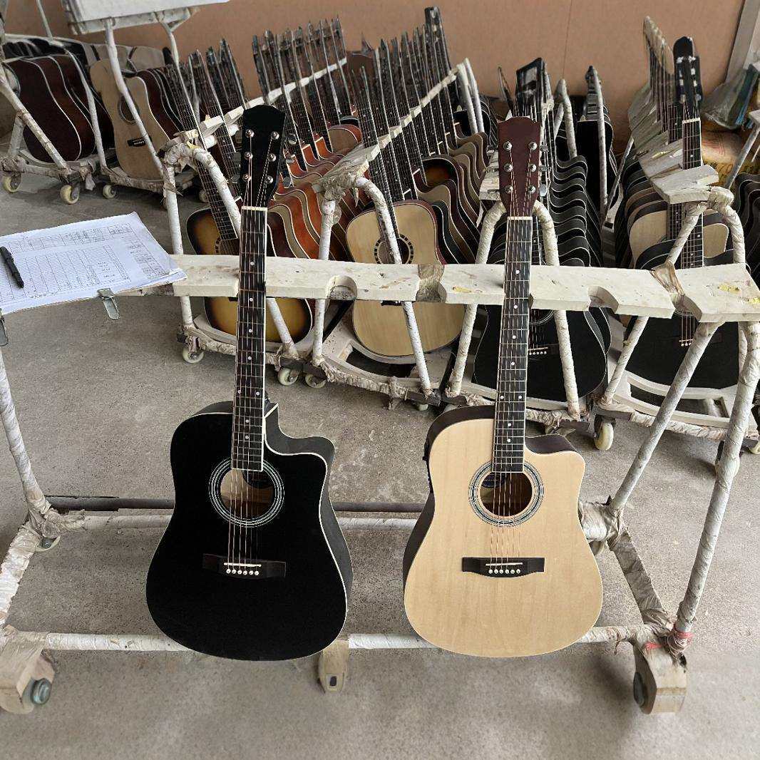 吉他41寸41寸出口民谣木吉他杉木面板练习琴通用款入门级