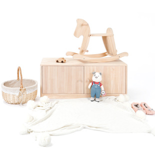 儿童房储物柜地柜收纳平开门可坐飘窗电视柜实木落地柜子