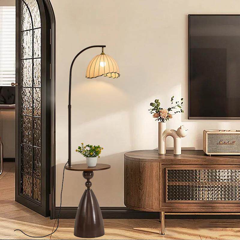 中古客厅落地灯沙发旁边茶几置物高级感法式复古卧室床头台灯具