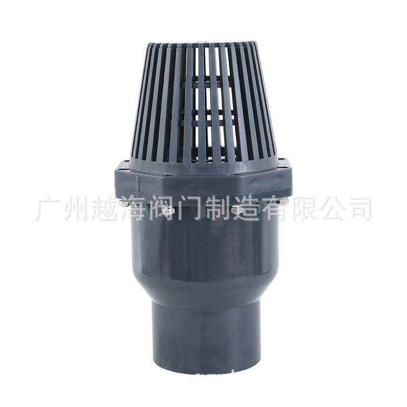 UPVC翻板式底阀塑料逆止阀工业化工耐腐蚀单向止水阀过滤吸水底阀