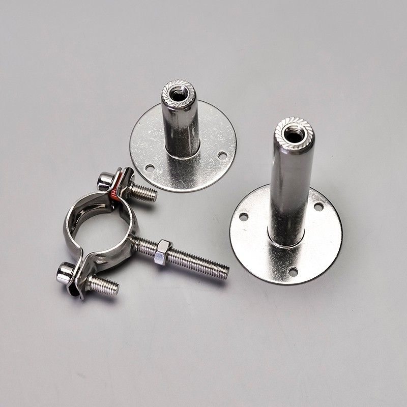 304不锈钢可调节管支架v可伸缩管子夹管卡管码管箍管托固定管道