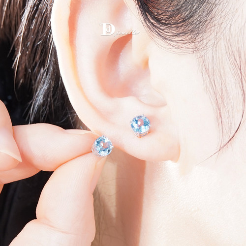 18k海蓝宝耳饰温柔气质女款耳饰