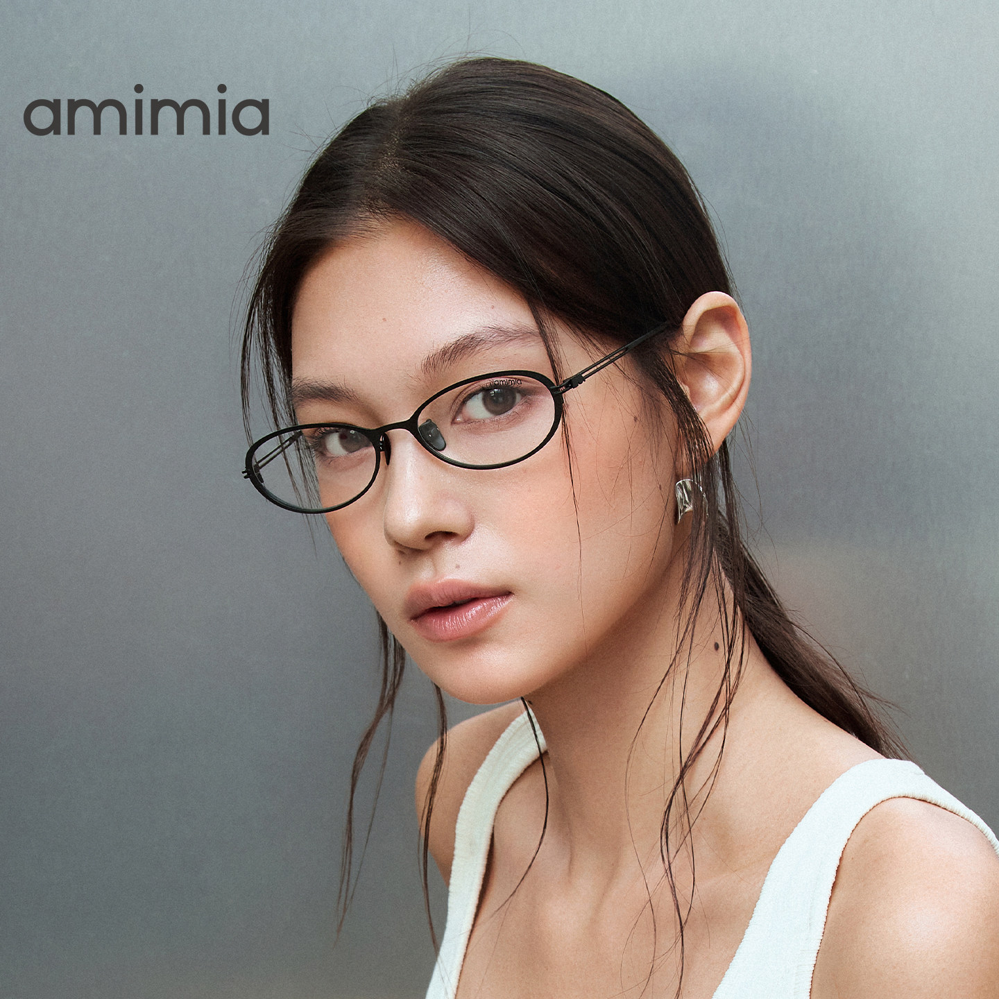 amimia&middot;Luna超轻椭圆小框金属眼镜框女素颜镜近视度数可配26新款