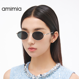 amimia·GLOSSY轻奢老钱风椭圆墨镜女千金镜防紫外线太阳镜25新款