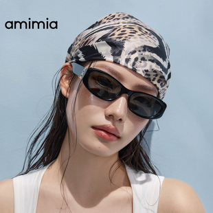 amimia·SIREN复古板材窄框墨镜女时尚 潮流防紫外线太阳眼镜26SS