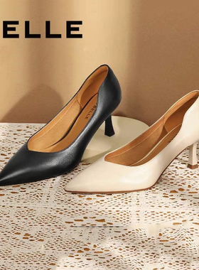百丽尖头职业高跟鞋女秋款商场同款真皮气质ol风浅口单鞋3DY16CQ3