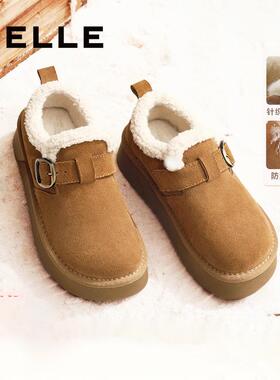 百丽冬季吐司女鞋全包勃肯鞋女加绒保暖羊毛棉鞋女雪地靴D1V1DDM4